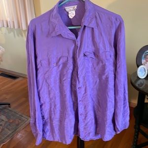 Silk Purple Vintage Button Down Blouse